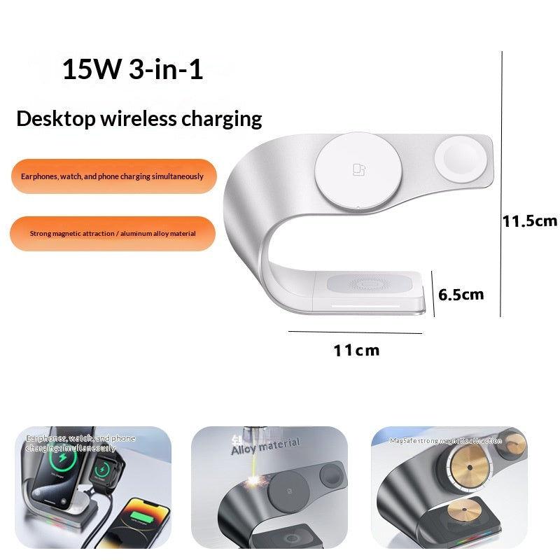 15W Fast Magnetic Wireless Charger - Metal Body