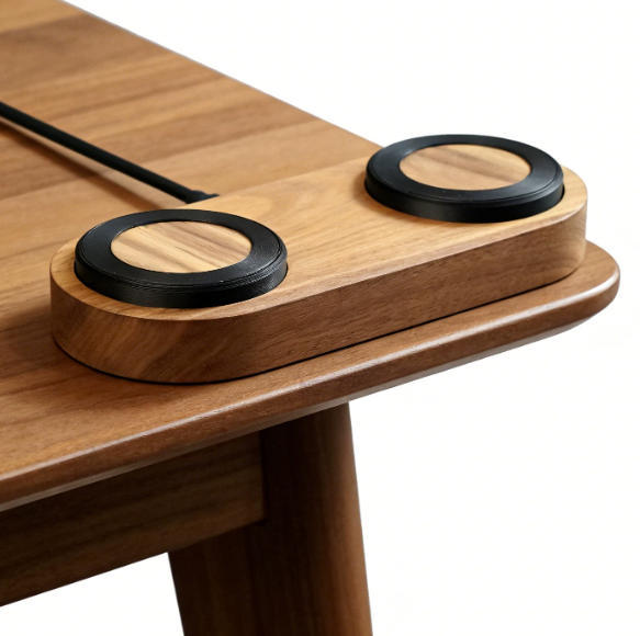 Solid Black Walnut Magnetic Wireless Fast Charger For Phones