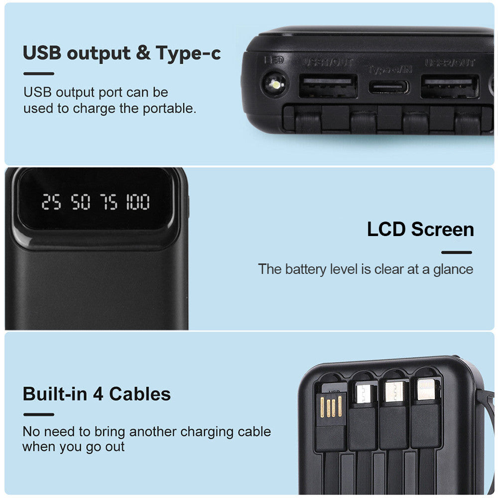 30000mAh Power Bank, Fast USB Charger, External Battery For Mobile Phones DE