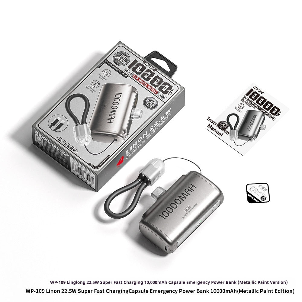 Mobile Phone Fast-charging Power Bank With Built-in Cable