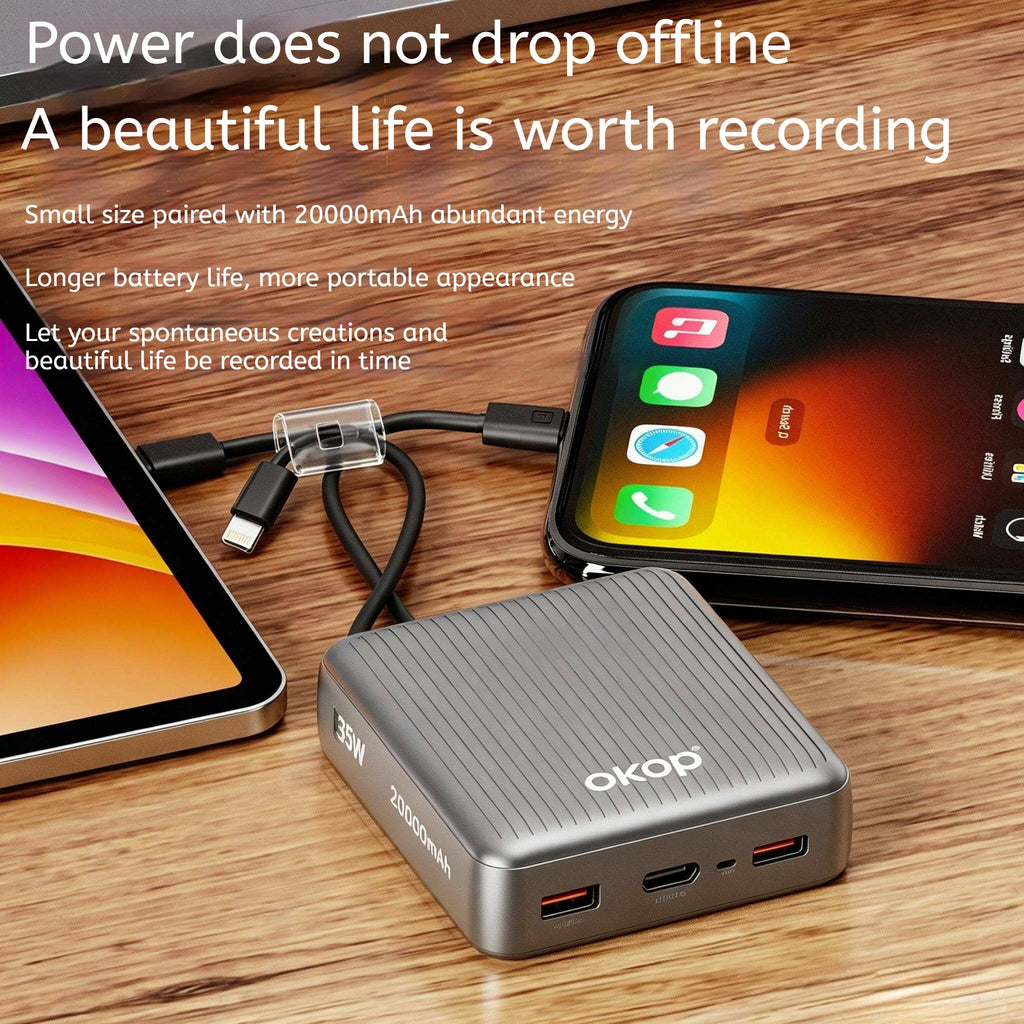 KP-724 20000mAh High-Capacity Power Bank With Digital Display Fast Charging 3C Certified Factory Stock Available