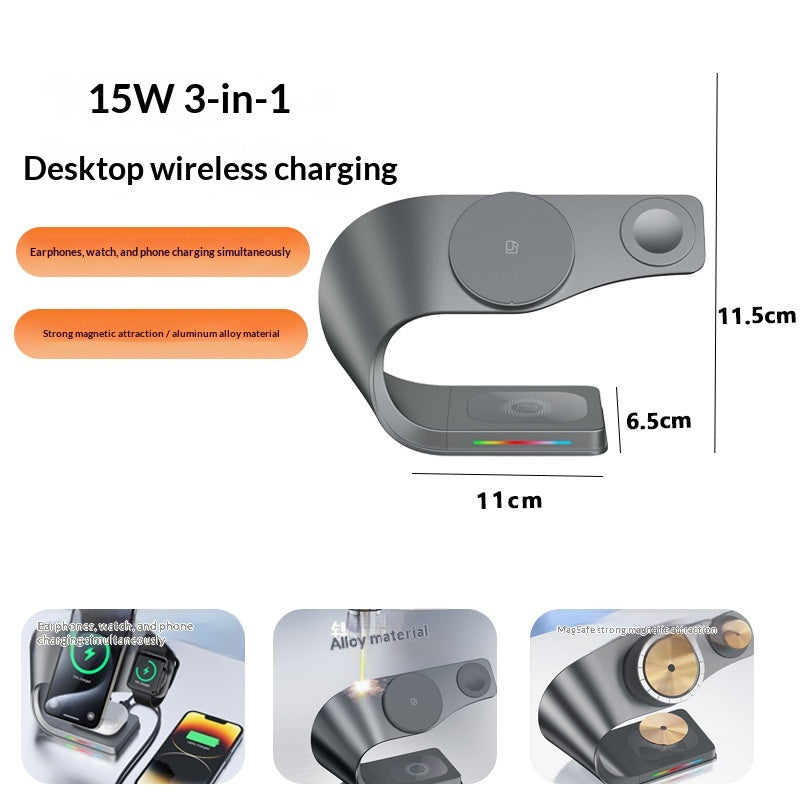 15W Fast Magnetic Wireless Charger - Metal Body
