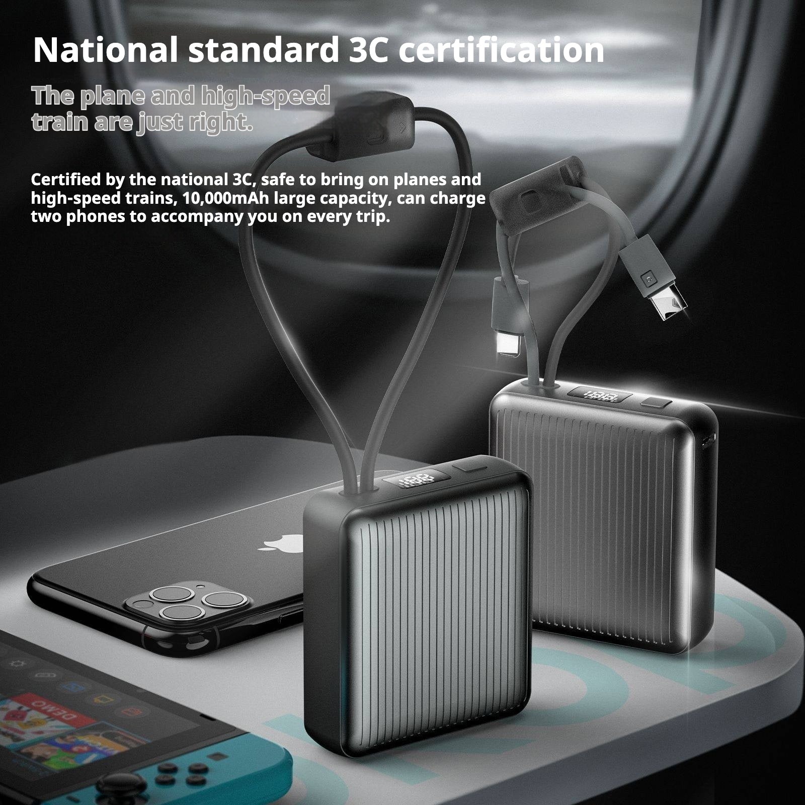 KP-717 Power Bank 3C Certified Digital Battery Display 10,000mAh High Capacity Fast Charging Hot-Selling In Stock