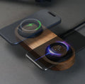 Solid Black Walnut Magnetic Wireless Fast Charger For Phones