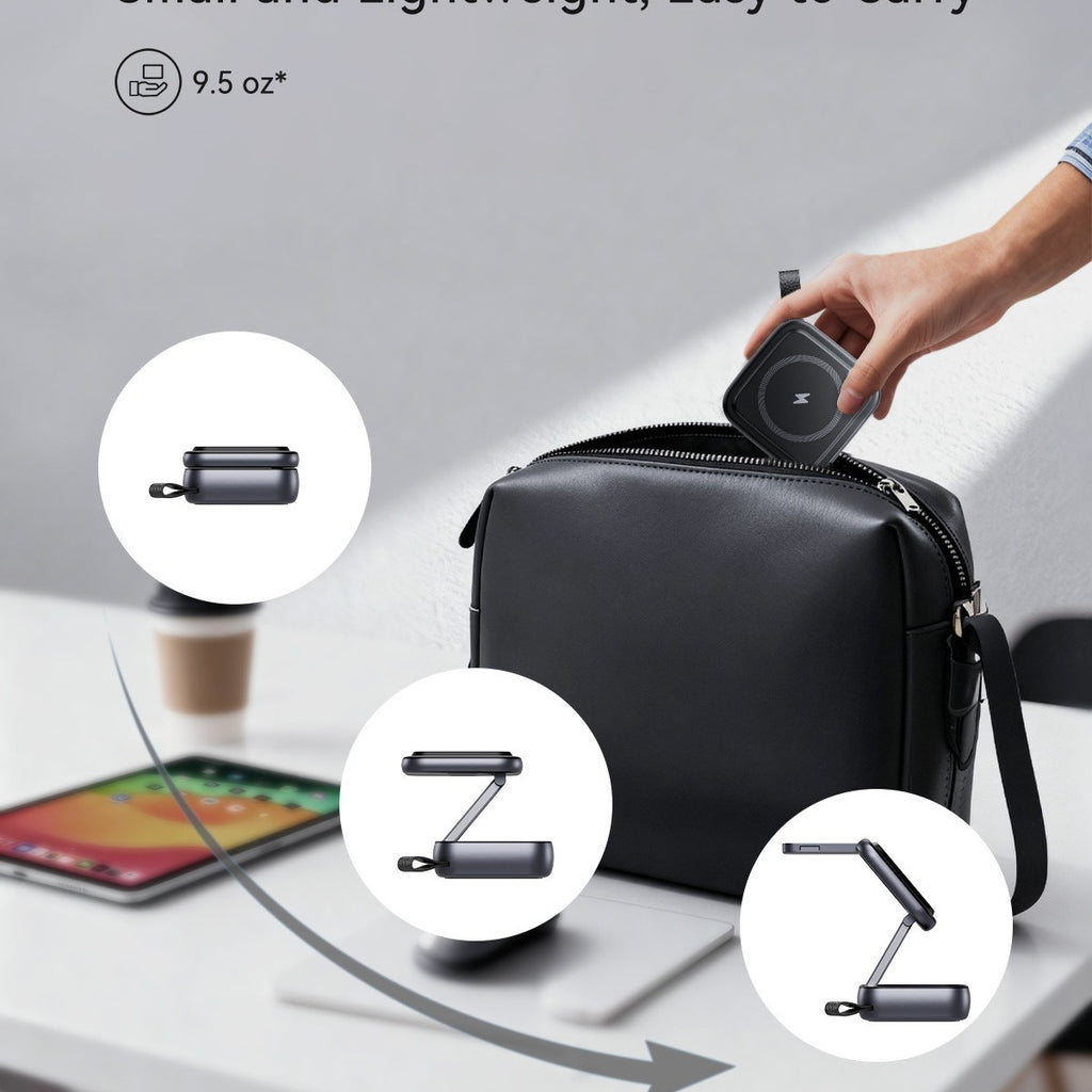 Desktop Multi-Function Folding Stand With Strong Magnetic Wireless Charger