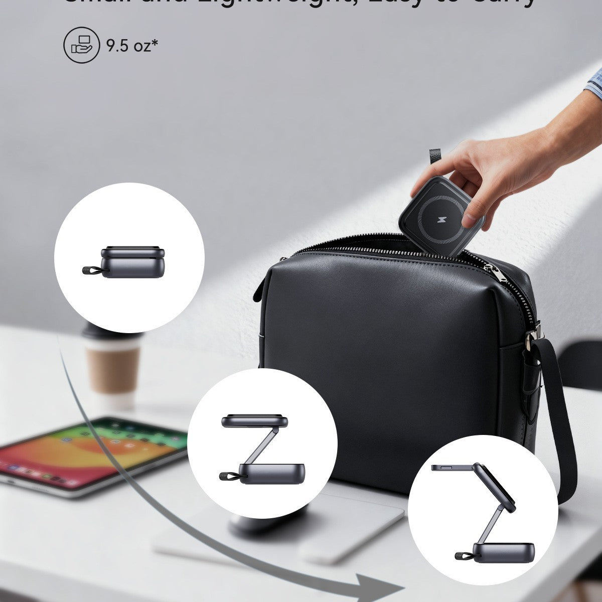 Desktop Multi-Function Folding Stand With Strong Magnetic Wireless Charger