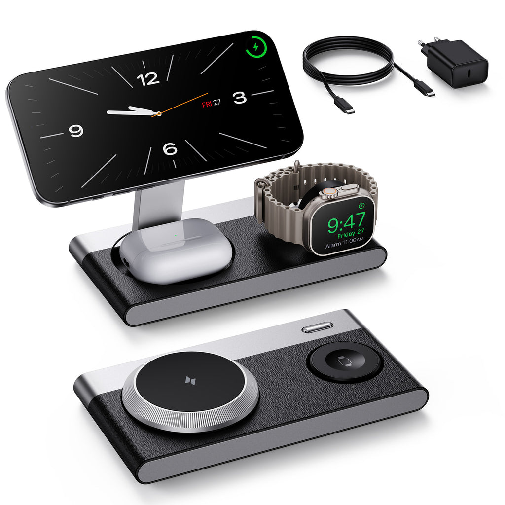 Creative Camera Magnetic-suction Foldable All-in-one Wireless Charger