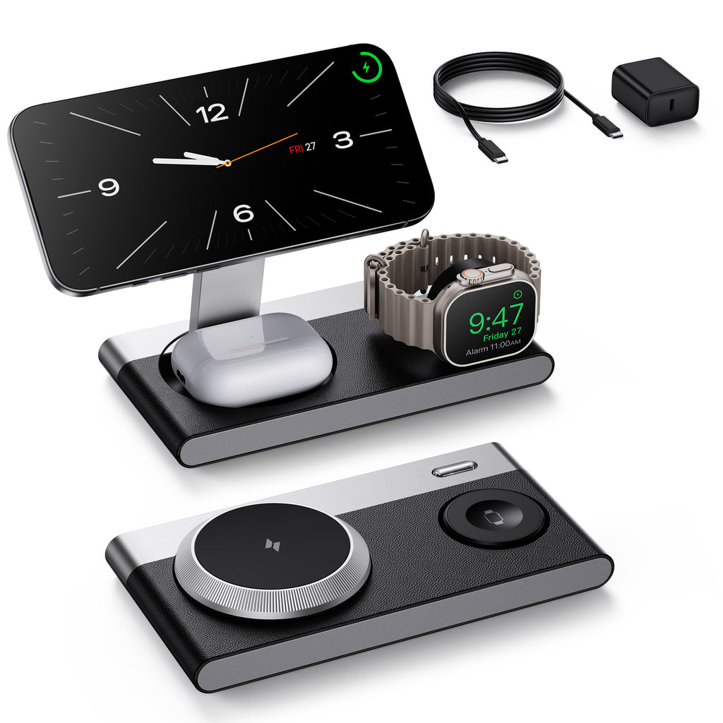 Creative Camera Magnetic-suction Foldable All-in-one Wireless Charger