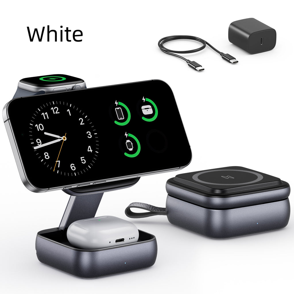 Desktop Multi-Function Folding Stand With Strong Magnetic Wireless Charger