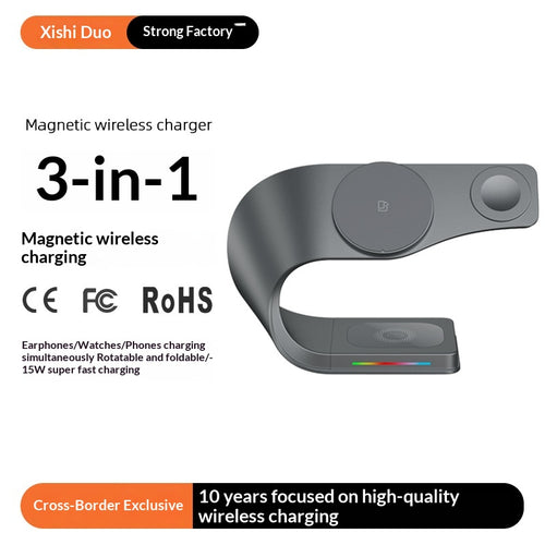 15W Fast Magnetic Wireless Charger - Metal Body