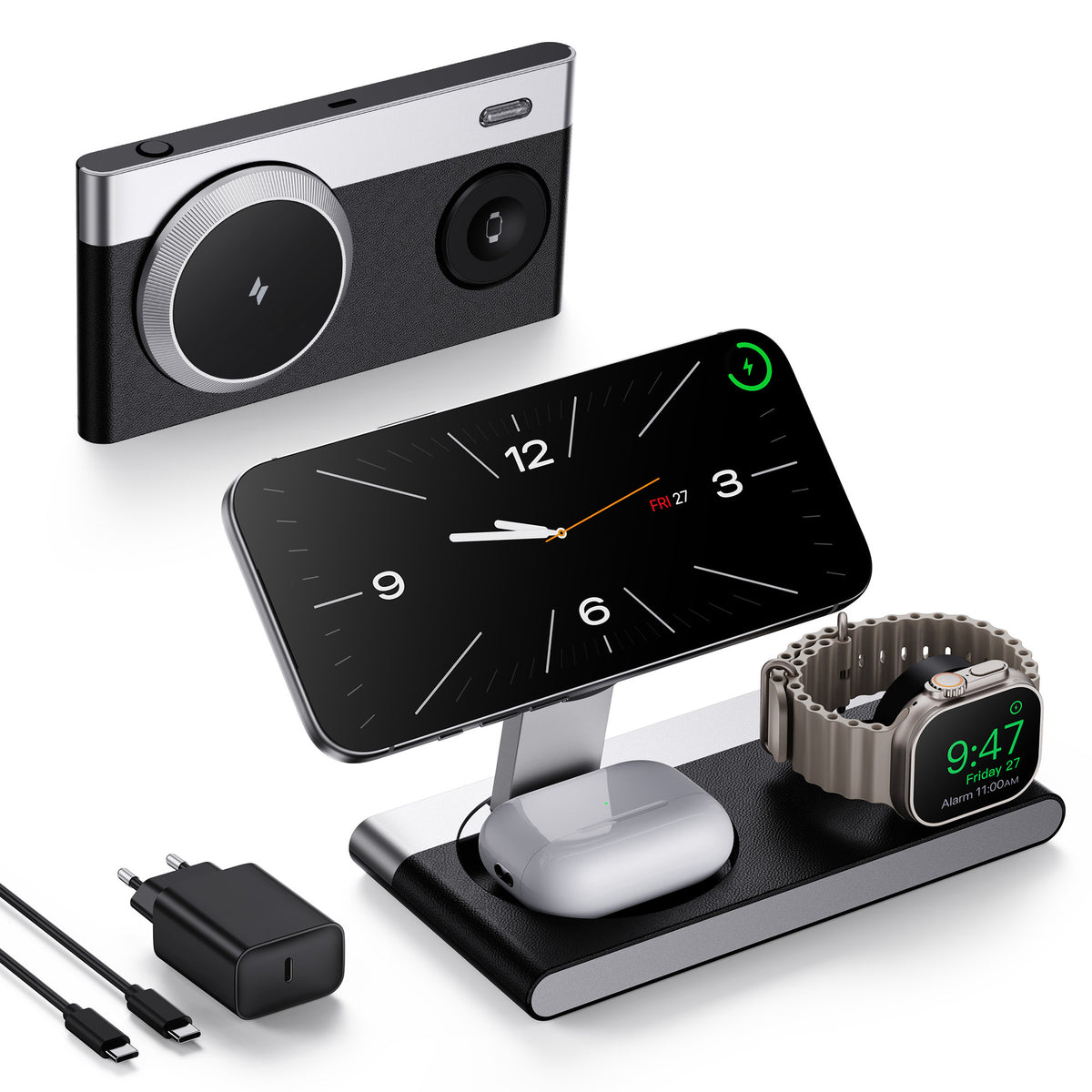 Creative Camera Magnetic-suction Foldable All-in-one Wireless Charger