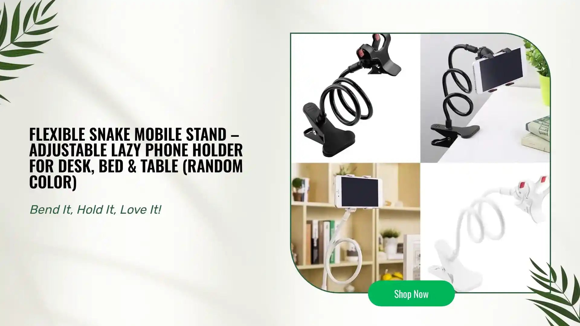 Flexible Snake Mobile Stand &ndash; Adjustable Lazy Phone Holder for Desk, Bed &amp; Table (Random Color) by@Outfy