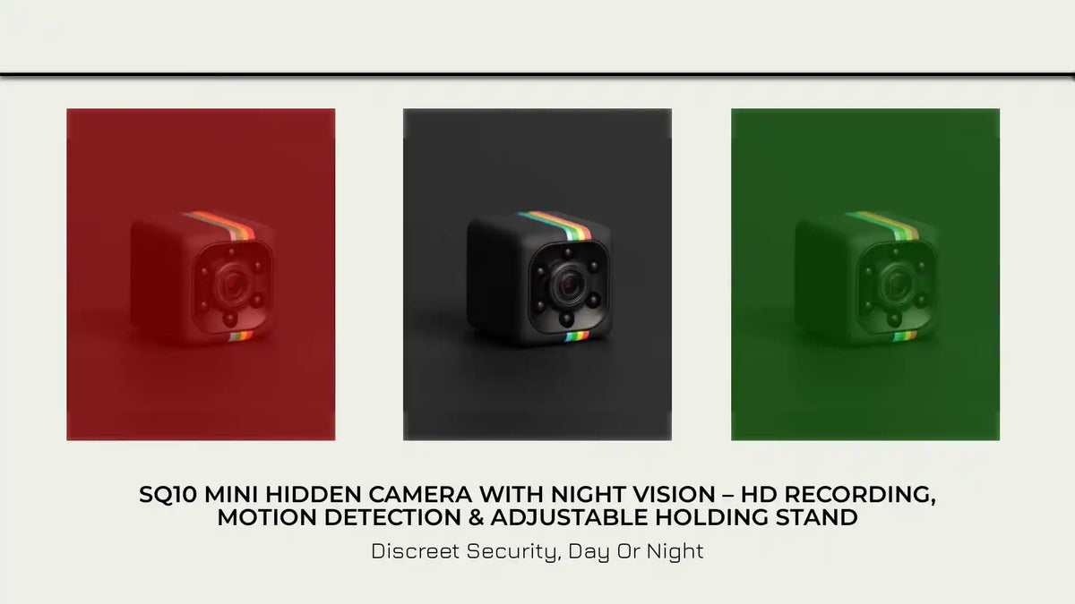 SQ10 Mini Hidden Camera with Night Vision &ndash; HD Recording, Motion Detection &amp; Adjustable Holding Stand by@Outfy