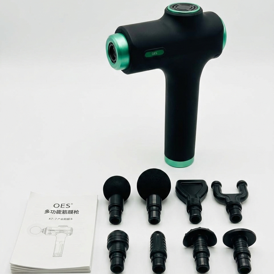 8-in-1 Multifunction Deep Tissue Muscle Massage Gun – Portable & Rechargeable