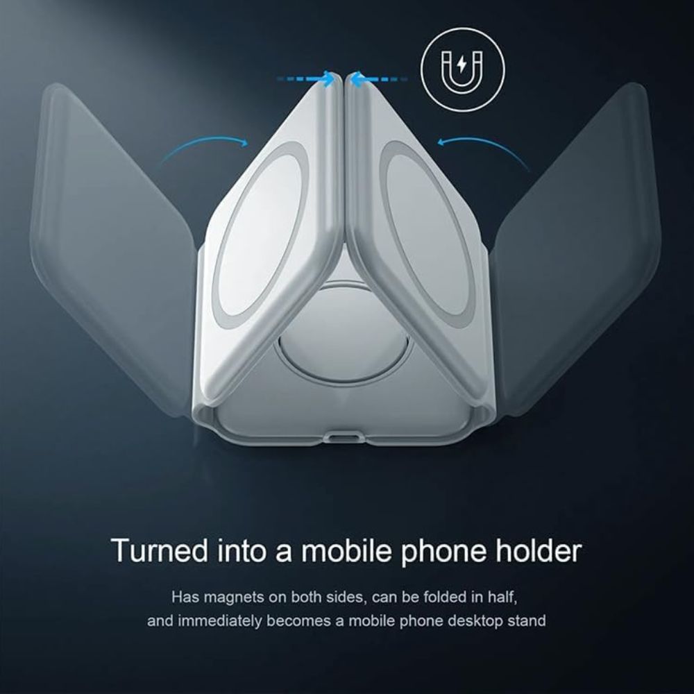3 in 1 15W Fast Magnetic Wireless Charging Pad for iPhone, AirPods & Smartwatch