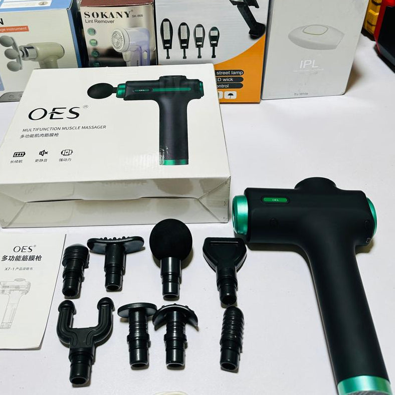 8-in-1 Multifunction Deep Tissue Muscle Massage Gun – Portable & Rechargeable
