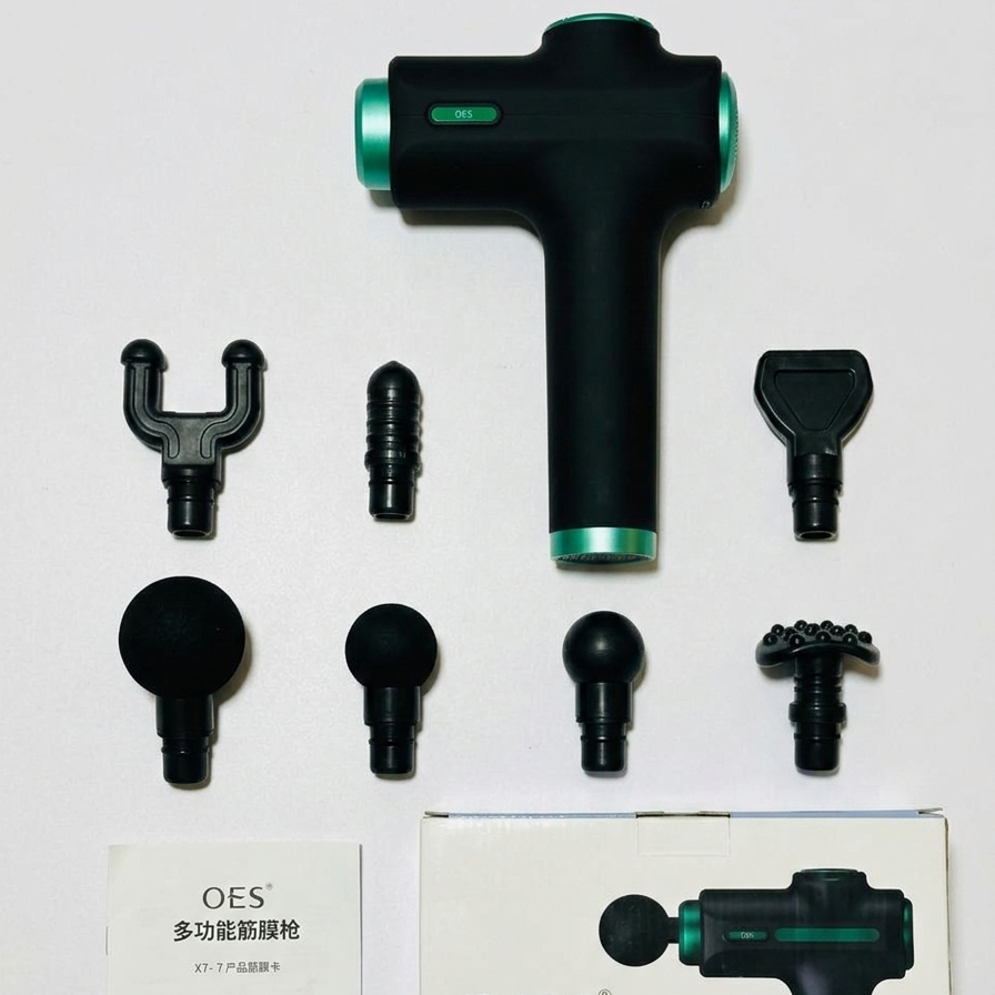 8-in-1 Multifunction Deep Tissue Muscle Massage Gun – Portable & Rechargeable