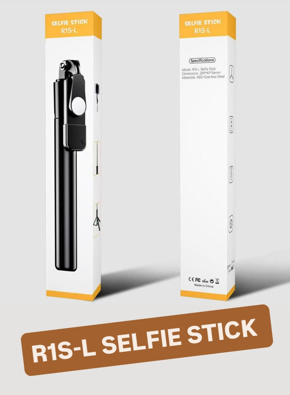 4 In 1 R1SL Selfie Stick Featuring A Bluetooth Remote, Tripod Stand, Light And Retractable Mobile Holder